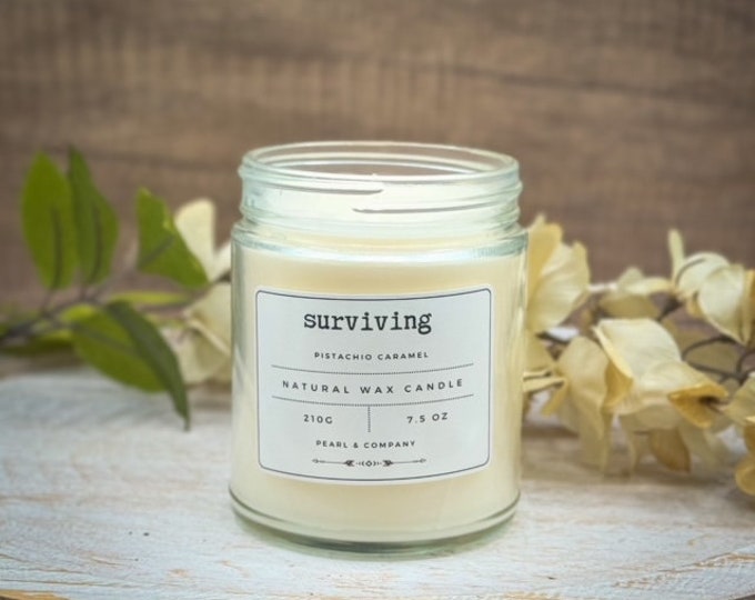 Surviving 'Pistachio and Caramel' - resilience candle - Aromatherapy Candle - Hand poured natural candles