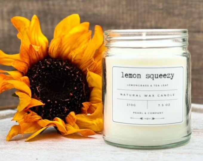 Lemon Squeezy - Lemon Grass & Tea Leaf - Hand poured natural candles