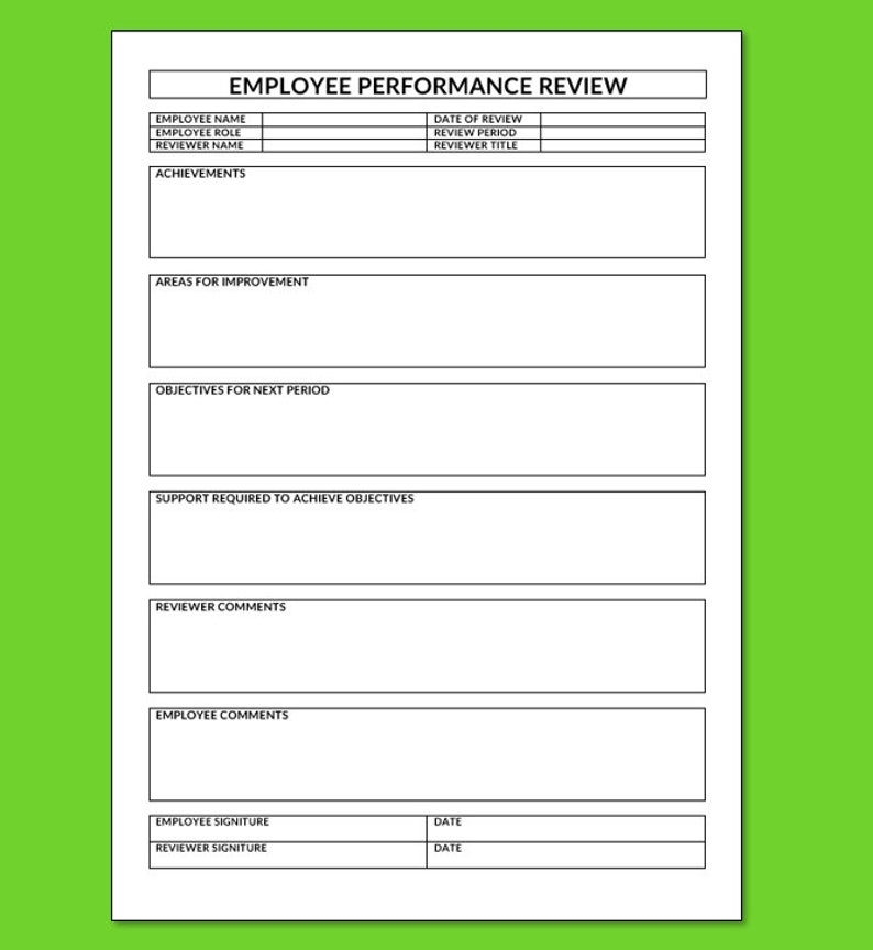Employee Performance Review Discussion Printable PDF - Etsy