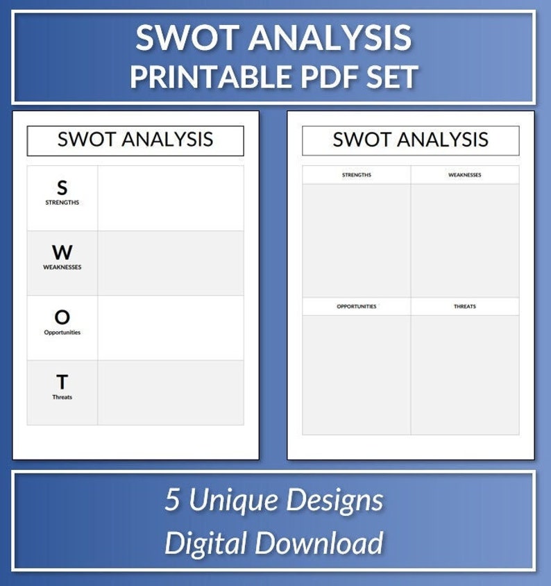 SWOT Analysis Printable PDF Set - Il 794xN.4588090214 Jo23 