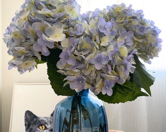 Silk Hydrangea Stem - Artificial Flower / DIY Floral / Wedding / Home Decoration / Gifts / Light Blue