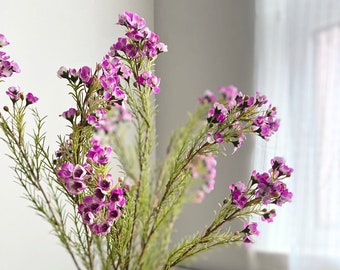 Tige florale en cire artificielle - Fleur artificielle / Fleurs à faire soi-même / Mariage / Décoration d'intérieur / Cadeaux / Violet