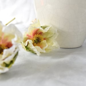 Stelo di papavero islandese grande finto - Fiore artificiale di alta qualità / Fiori / Matrimonio / Fai da te / Arredamento per la casa / Decorazioni / Regali / Bianco crema