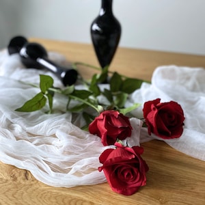 Real Touch Red Rose Stem - High Quality Artificial Flower / DIY Floral / Wedding / Home Decoration / Gifts