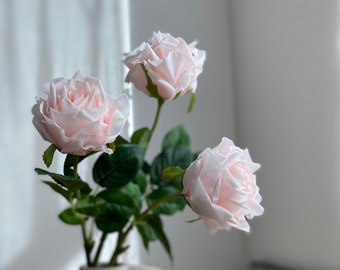 Rosa artificiale "effetto naturale" - Fiore finto / Decorazione floreale fai da te / Matrimonio / Decorazione per la casa / Lattice / Regali / Rosa cipria
