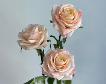 Real Touch  Rose - Hight Quality Artificial Flower / Wedding / Home Decoration / Centerpieces / DIY Floral / Gifts / Peachy Pink