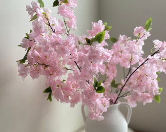 Cherry Blossom Branch - Faux Flowers / Vase / Arrangement / Wedding / Home Decoration / Gifts / Pink