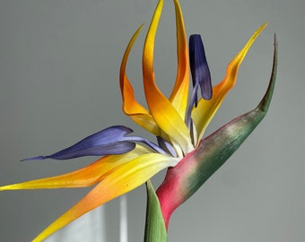 Bird of Paradise Stem - High Quality Artificial Flower / Wedding / Centerpiece / Home Decoration / Gifts / Yellow / Orange