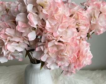 Tige de fleur d’hortensia artificielle - Fausse fleur / DIY Floral / Mariage / Décoration de la maison / Cadeaux / Rose clair