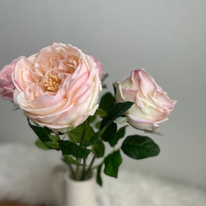 Rosa di cavolo cappuccio Real Touch - David Austin Rose / Fiore artificiale di alta qualità / Floreale fai da te / Decorazione per matrimoni / Regali / Rosa chiaro