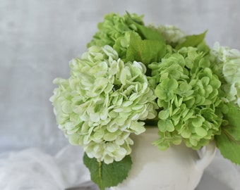 Real Touch Huge Light Green Hydrangea Stem - Realistic High Quality Artificial Flower / DIY Bouquet / Wedding / Home Decoration / Gifts