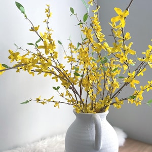 Ramo di forsizia finto - Stelo di fiore artificiale di alta qualità / Centrotavola / Matrimonio / Decorazione floreale fai da te / Decorazione per la casa / Regali / Giallo