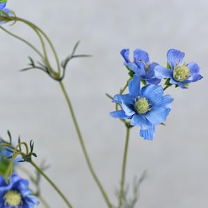 Piccolo spruzzo di fiori Cosmo blu finto - Fiori artificiali di alta qualità / Fai da te / Matrimonio / Bouquet / Centrotavola / Decorazioni per la casa / Regali / Design