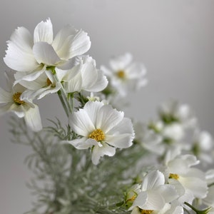 Faux Cosmos Flower Stem -  Artificial Flower / DIY Floral / Wedding / Home Decoration / Gifts / White