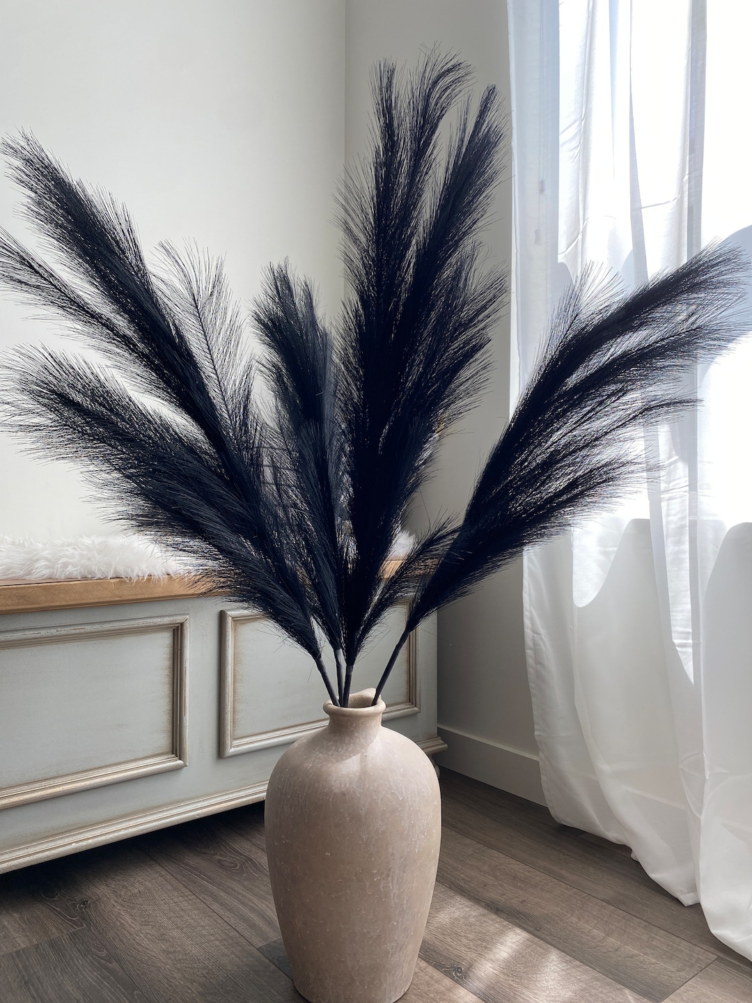 43" Detachable Black Pampas Grass / Wedding / Decor / Boho / Home ...
