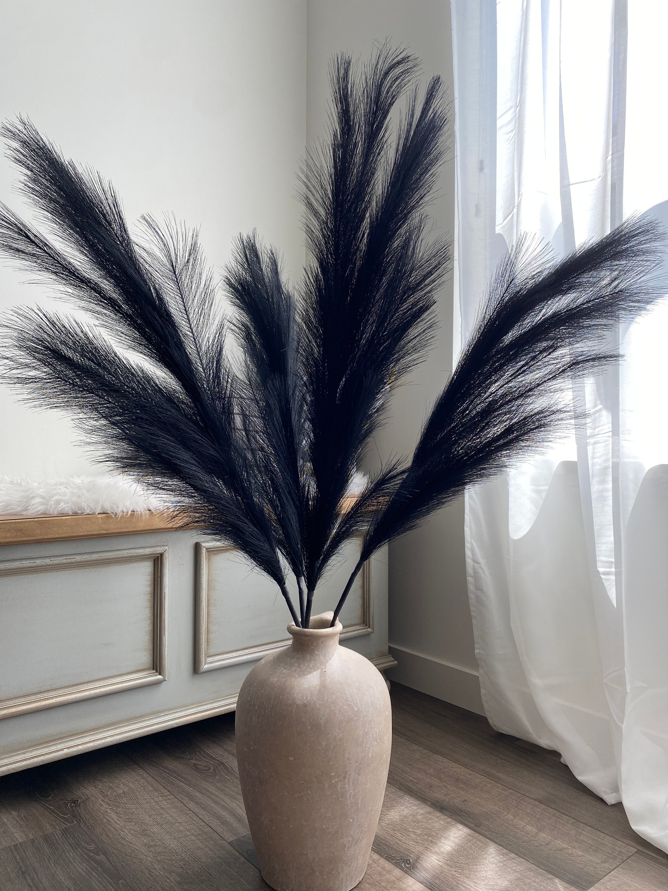 43" Detachable Black Pampas Grass / Wedding / Decor / Boho / Home