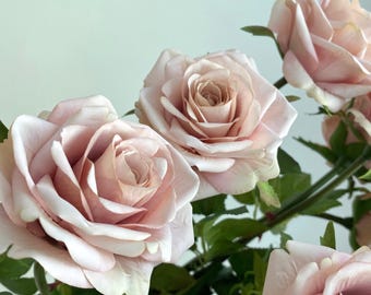 Faux Dusty Mauve Pink Rose Stem - High Quality Artificial Flower / Wedding / Bouquet / DIY Floral / Home Decoration / Gifts / Design / Event