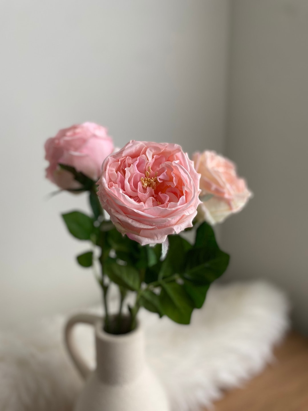 Real Touch Cabbage Rose David Austin Rose / High Quality Artificial