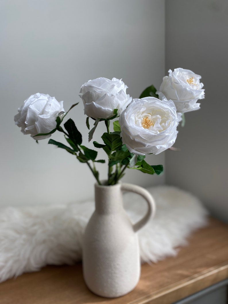 Real Touch Cabbage Rose David Austin Rose / High Quality Etsy