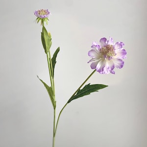 Faux Scabiosa Flower Stem / High Quality Artificial Flower / DIY Floral / Wedding / Home Decoration / Gifts / Light Purple