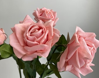 Real Touch Rose Stem - High Quality Artificial Flower / Wedding / DIY Floral / Home Decor / Centerpieces / Gifts / Pink