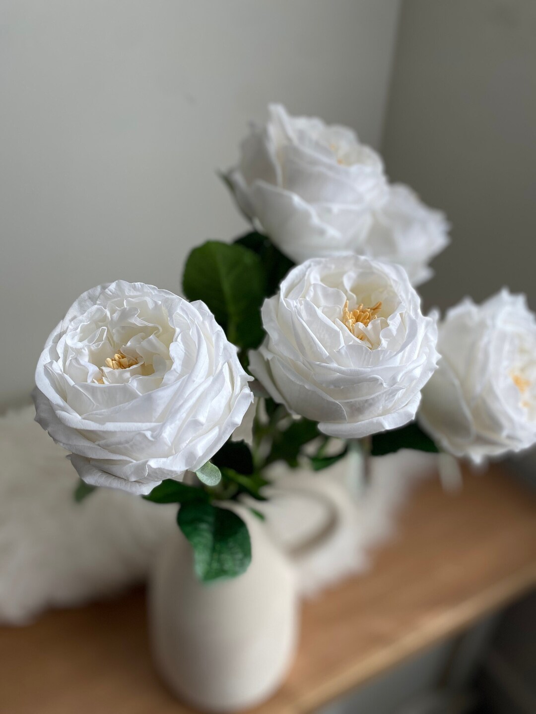 Real Touch Cabbage Rose David Austin Rose / High Quality Artificial