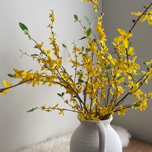 Faux Forsythia Branch High Quality Artificial Flower Stem / Centerpiece / Wedding / DIY Floral / Home Decoration / Gifts / Yellow image 3