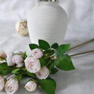 Faux Real Touch Pale Pink Rose Spray - High Quality Artificial Flower / Wedding / Bouquet / DIY Floral / Home Decoration / Gifts /