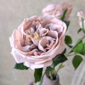 Real Touch Mauve Terracotta English Rose - David Austin Rose / Wedding /Bouquet / DIY Floral / Home Decoration / Fall Arrangement / Decor