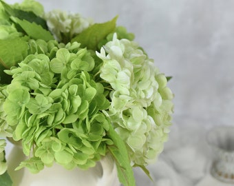 Real Touch Green Huge Hydrangea Stem - Realistic High Quality Artificial Flower / DIY Floral / Wedding / Home Decoration / Gifts