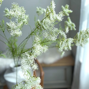 Artificial Queen Anne Lace Stem - Faux Floral / DIY / Bouquet / Wedding / Flower Arrangement / Home Decoration / White