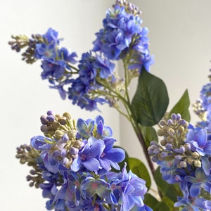Haste de flor lilás artificial - Flor artificial / Floral / Faça você mesmo / Casamento / Decoração de casa / Buquê / Presentes / Roxo