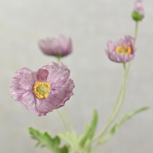 4 teste di papavero viola malva - fiore artificiale di alta qualità / matrimonio / bouquet / composizione floreale / centrotavola / vaso / casa / regalo