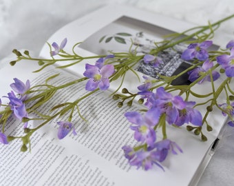 Faux Delphinium Blossom Branch - High Quality Artificial Flower / DIY / Floral / Wedding / Bouquet / Home Decoration / Gifts / Purple
