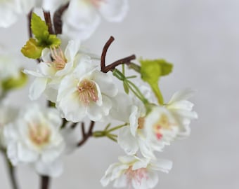 Artificial Cream White Cherry Blossom Spray - Wedding / Bouquet / Event / Decoration / Home Decor / Arrangement / Centerpiece /Gift /Design