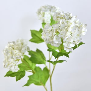 3 Heads Real Touch Cream White Snowball Viburnum / Artificial Flower / Hydrangea / Wedding / Bouquet / Home Decoration / DIY Floral / Gifts