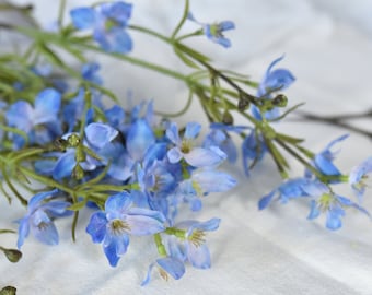 Faux Delphinium Blossom Branch - High Quality Artificial Flower / DIY / Floral / Wedding / Home Decoration / Floral Arrangement / Gift/ Blue