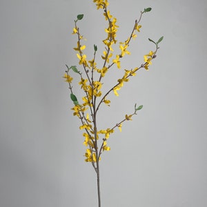 Faux Forsythia Branch High Quality Artificial Flower Stem / Centerpiece / Wedding / DIY Floral / Home Decoration / Gifts / Yellow image 4