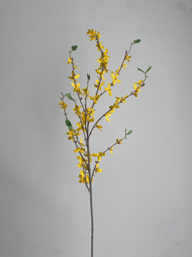 Faux Forsythia Branch High Quality Artificial Flower Stem / Centerpiece / Wedding / DIY Floral / Home Decoration / Gifts / Yellow image 4