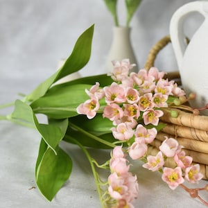 Fausse tige de muguet - Fleurs artificielles de haute qualité / Mariage / Bouquet / Fleurs à faire soi-même / Décoration d'intérieur / Cadeaux / Rose