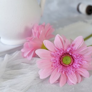 Stelo di gerbera artificiale con tocco realistico - Fiore artificiale / Matrimonio / Bouquet / Decorazione per la casa / Disposizione / Casa / Decorazioni / Fai da te / Regali / Rosa