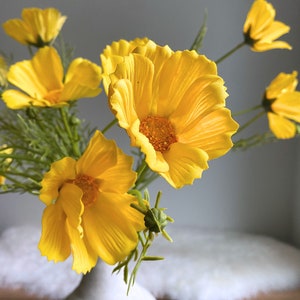 Real Touch Cosmos Wildflower Stem High Quality Artificial Flowers / Wedding / DIY Floral / Home Decoration / Gifts / Yellow image 3
