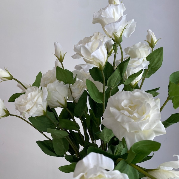 Real Touch Lisianthus Stem - High Quality Artificial Flower / Wedding / DIY Floral / Home Decorations / Gifts / Cream White