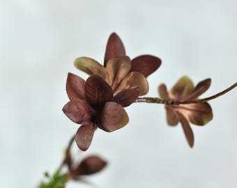 Faux Autumn Brown Japanese Enkianthus Leaf - Artificial Foliage / Branch / Plant / Home Decor / Fall Arrangement / Centerpiece / Gift / DIY