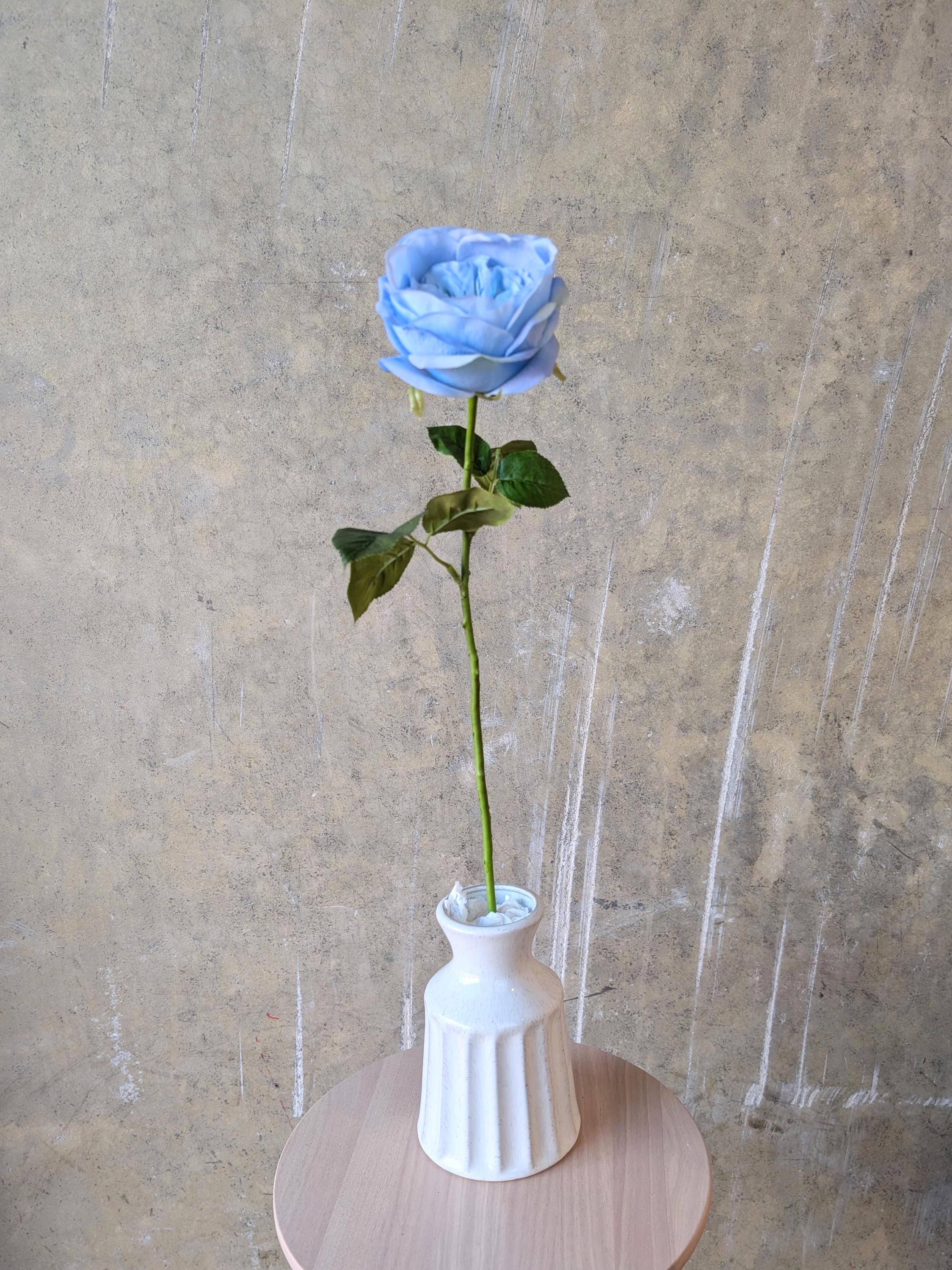 Real Touch Light Blue English Rose - David Austin / Cabbage Rose