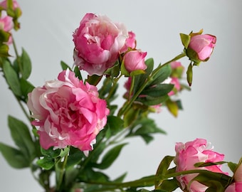 Fausse pivoine, tige florale - Fleur artificielle de haute qualité / DIY / Mariage / Décoration d'intérieur / Cadeaux / Dégradé de rose fuchsia