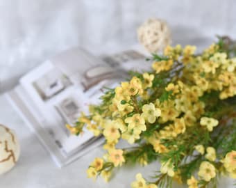 Artificial Wax Flower Stem - Faux Flower / DIY Floral / Wedding / Home Decoration / Gifts / Yellow Blossom