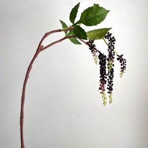 Faux Pokeweed Spray - High Quality Artificial Plant / DIY Floral / Wedding / Home Decoration / Gifts / Purple Green