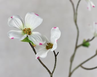 Artificial Silk White Dogwood Flower Spray - Wedding / Bridal Bouquet / Home / Interior Design / Spring Decor / Arrangement / Centerpieces