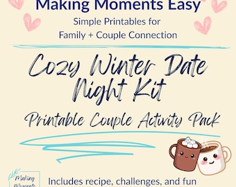 Date Night In – Printable Kit | At-Home Date Night for Couples | Game Night & Goal Setting | Digital Download
